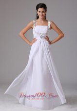 Ruched Straps Chiffon Wedding Dress Appliques