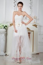 Organza Sweetheart Beaded Wedding Dress Court Train