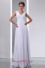 Empire V-neck High-class Beaded Chiffon Wedding Dress