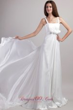 Straps Chiffon Discounted Floor-length Wedding Dress