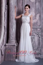 Latest Empire Straps Beaded Chiffon Wedding Gowns