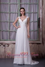 Vintage Empire Wedding Dress Chiffon Appliques