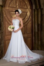 Clearance Strapless Wedding Dress Short Organza