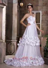 Cute Sweetheart Taffeta Tulle Discounted Wedding Dress