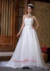 Beautiful Wedding Dress Sweetheart Beading Rcuhed Taffeta