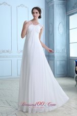 Empire V-neck Maternity Wedding Dress Chiffon Ruch