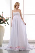 Elegant Empire Sweetheart Beading Wedding Dress Chiffon