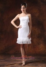 Affordable Taffeta Strapless Knee-length Wedding Dress