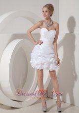 White Column Sweetheart Taffeta Evening Prom Dress