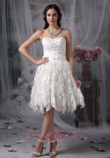 Dapper Empire Sweetheart Short Wedding Dress Lace Beading