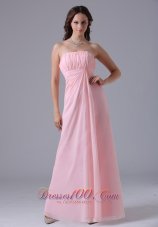 Baby Pink Bridesmaid Maxi Dress Ruched Gather