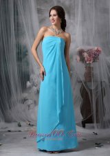 Baby Blue Casual Homecoming Wear Empire Floor-length