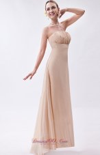 Wheat Fashion Color Bridesmaid Formal Dress Asymmetric