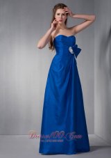 Royal Blue Sweetheart Bridesmaid Dress Appliques Gather