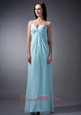 Twist Pleats Baby Blue Junior Bridesmaid Dress Sweetheart