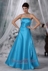 Beaded Strapless Aqua Blue Prom Formal Wears 2017