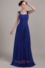 Royal Blue Empire Bridesmaid Dress Square Straps Chiffon