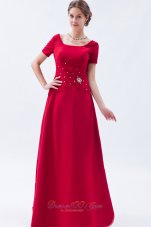 Scoop Chief Bridesmaid Dress Beading Wine Red Empire