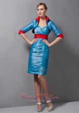 Sweetheart Ruched Teal Mother Of Bride Dress Taffeta