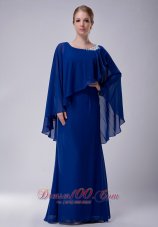 Poncho Chiffon Appliques Royal Scoop Mother Dress