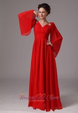 Red Long Sleeves Appliques Dama Dresses for Quince