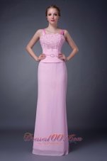 Baby Pink Straps Motb Dress Chiffon