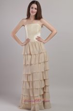 Chiffon and Satin Mother Bride Dress with Layered Ruffles