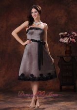 Tea-length Sash Mother Of The Bride Dress 2013