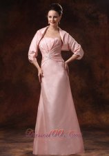 Baby Pink Ruching Appliques Mother Dress Jacket