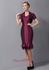 Burgundy Mother Dress Straps Jacket Matching