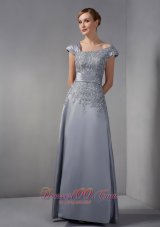 Gray Mothers Dresses Asymmetrical Appliques Ankle-length