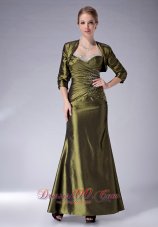 Olive Green Halter Mother Of The Bride Dress Ankle-length