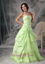 Beading Hand Made Flower Layered Ruffles Prom Gowns