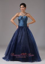 A-line Organza and Taffeta Ruched Prom Dress