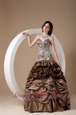 Taffeta and Leopard Pick-ups Quinceanera Dress 2013