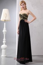 Mother Of Bride Dress Ankle-length Gold and Black 