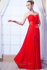 2013 Red Prom Dress Empire bowknot Pleated 