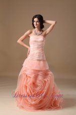 Wedding Dress Organza swirled Flower with Pleating