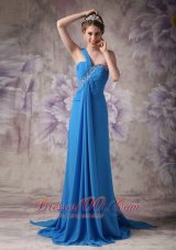 Empire / Princess One Shoulder Prom Dress Beaded Decorated