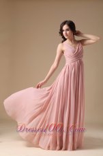 V-neck Prom Dress Spaghetti Straps Ruched