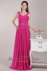 Beaded Straps Twisted Ruched Prom / Pageant Dress Empire