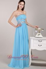 Beading Prom / Party Dress Three Belts on Mid Pleating
