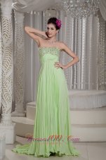 Yellow Green Prom Dress Beading Customize