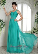 Discount One Shoulder Prom Dress Ruch and Beading