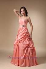 Rust Red Pick-ups and Beading Prom Celebrity Gown