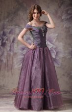 Dark Purple Prom Evening Dress Off The Shoulder