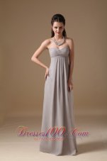 Clarence Grey Bridesmaid Dress Chiffon Ruch