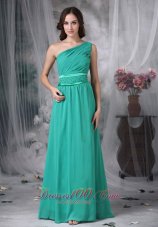 Turquoise Evening Dress Side Zipper Beading