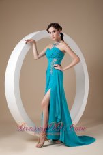 Discount Teal Prom Dress 2013 Column Sweetheart