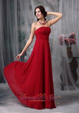 Wine Red Dress Formal Evening Chiffon Ruch Around 100